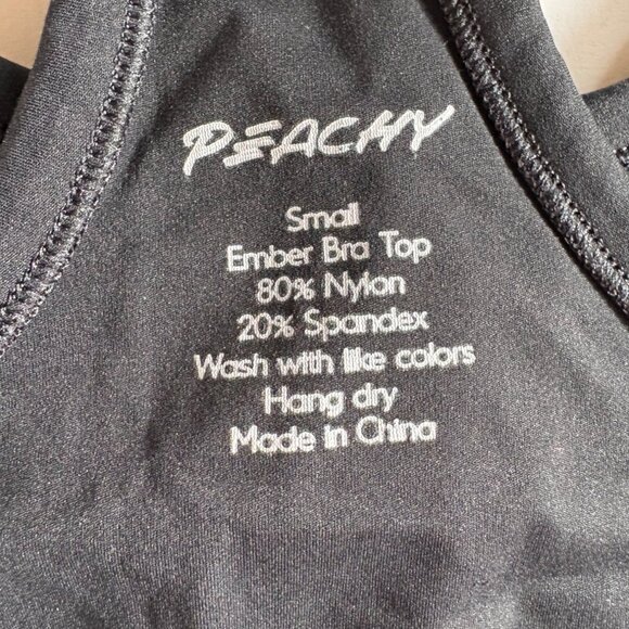 Peachy Athletic Ember Racerback Sports Bra Crop Top in Black Size Small NWOT - Picture 6 of 8